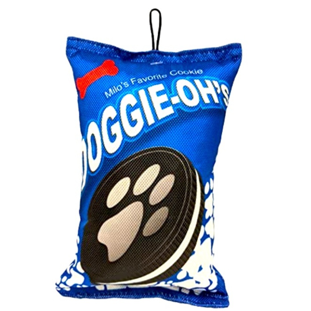 SPOT Fun Food Cookies Doggie-Oh's Plush Dog Toy with Crinkle Paper and Squeaker.